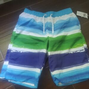 Multicolor Swim Trunks Size 14-16 Boys New With Tags Green Blue And White